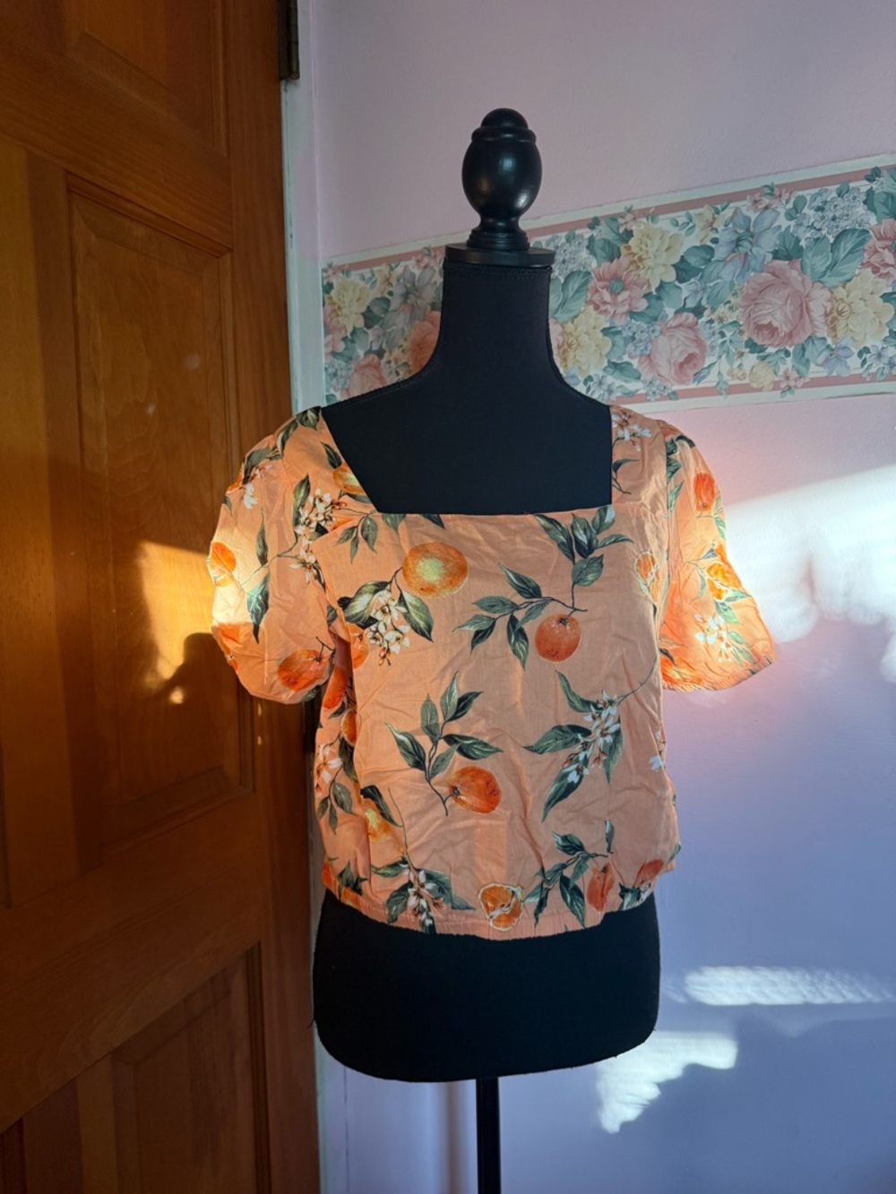 LOFT Summery Orange Print Top